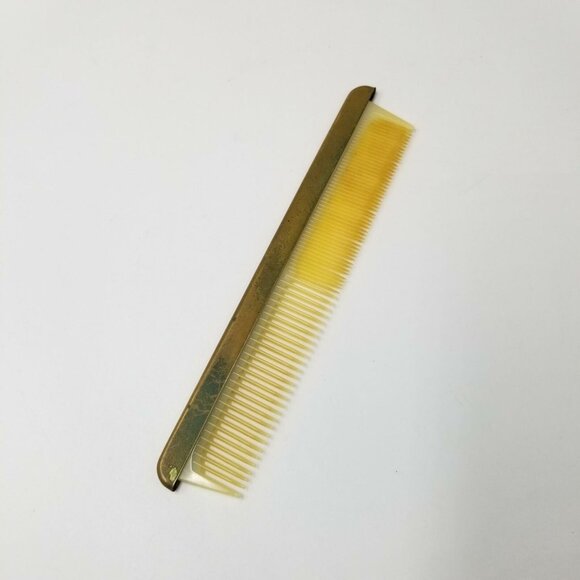 Vintage 40s Matson Vanity Dresser Hand Mirror Gold Comb Brush Regency Glam - Picture 9 of 9